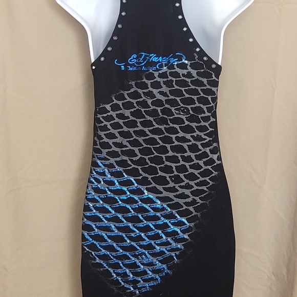Black Dress with Blue Dragon Design - Picture 5 of 7